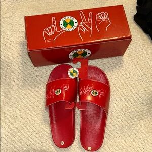 Cross Colours Red Slide Sandals